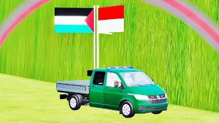 TRANSPORTING PICK UP SIRINE DOUBLE CABIN FLATBED GREEN COLOUR STREET RAINBOW TRACK VW MAN 0019 FS22 [upl. by Laitselec23]