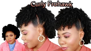 How to Easy Curly Frohawk On Short Natural Hair [upl. by Irrep221]