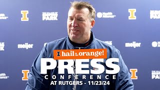 Illini Football  Coach Bielema Press Conference at Rutgers 112324 [upl. by Teerell]