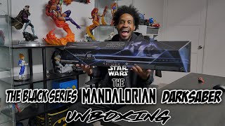 Star Wars  The Black Series Mandalorian Darksaber Force FX Elite Lightsaber UNBOXING [upl. by Eelirem]