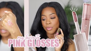 MY FAVORITE PINK LIP GLOSSES FOR AN EVERYDAY LIP  CUTE LIP COMBOS  Andrea Renee [upl. by Htezzil]