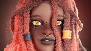 BLENDER 3D HAIR TUTORIAL  STYLIZED DREADS [upl. by Ewolram]