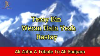 Paharon ki kasam  karaoke with lyrics  Ali Zafar  A Tribute To Ali Sadpara [upl. by Anelad]