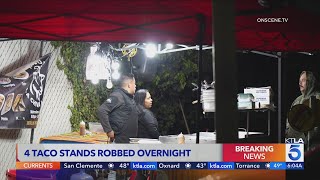 Employees badly beaten after 4 Los Angeles area taco stands robbed at gunpoint [upl. by Repip]