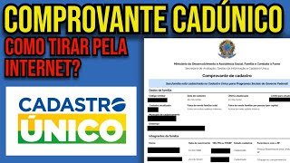 COMO TIRAR COMPROVANTE DO CADASTRO ÚNICO CADÚNICO 2024 [upl. by Almita]