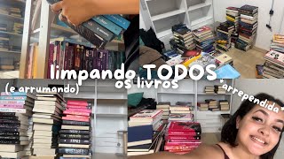 limpando amp organizando as estantes de livros📚📖   de 200 livros eu acho [upl. by Khalsa218]