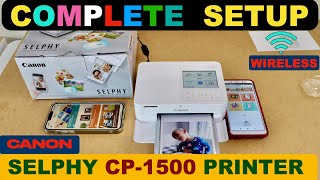 Canon SELPHY CP1500 Setup Install photo Film Load Paper Tray WiFi Setup Print Photos amp Review [upl. by Thoer959]