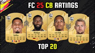 OFFICIAL TOP 20 CENTER BACKS RATINGS 😱  FIFA 25  EAFC 25  ft Saliba Rudiger Van Dijk etc [upl. by Hanikas]