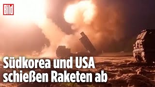 Nordkoreas Raketentest Südkorea antwortet mit Abschuss von Raketen [upl. by Noiek]