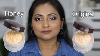 Laura Mercier Translucent Setting Powder Honey vs Original  Shade Comparison  Demo on Indian Skin [upl. by Ardnuasak]