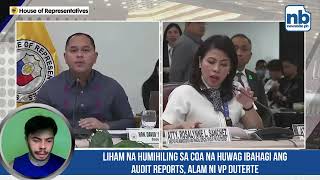 Request Letter sa COA na huwag ibahagi ang audit reports Alam ni VP Duterte [upl. by Aliam]