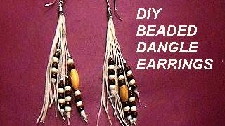 diy Beaded Dangle on string earrings  Jewelry Making [upl. by Aiekahs]