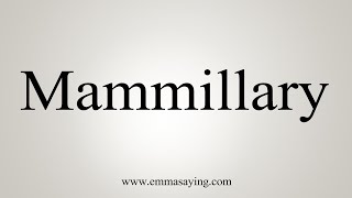 How To Say Mammillary [upl. by Haakon311]