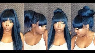 5 Ways to Style a Synthetic Wig with Bangsin under 1 minute [upl. by Niwdla980]