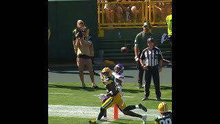 Justin Jefferson catches for a 14yard Touchdown vs Green Bay Packers [upl. by Ardnassac850]