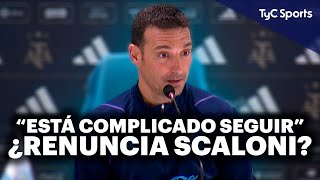 ¿RENUNCIA SCALONI  BOMBA MUNDIAL 💣 quotNECESITO PENSAR QUE VOY A HACER ESTÁ COMPLICADO SEGUIRquot [upl. by Aivax]