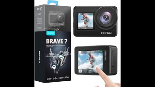 AKASO Brave 7 Cámara Deportiva 4K EIS 20 Sumergible IPX8 Control Remoto y Voz 20MP [upl. by Andryc]