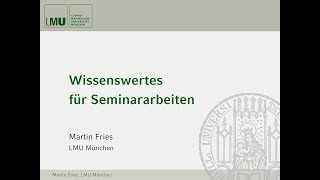 Wissenswertes für Seminararbeiten [upl. by Eihtak]