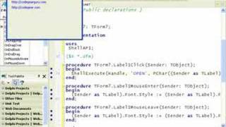 Delphi Programming Movie 36  HyperLink labels [upl. by Savinirs]