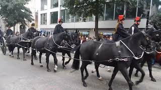 Lord Mayors Show London 91124 the Kings Troop RHA in Cheapside City of London [upl. by Notsag]