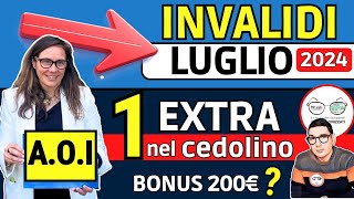 🔴 INVALIDI NOVITà LUGLIO ➡ Sì BONUS EXTRA ASSEGNO ORDINARIO AOI  NO BONUS 200€ INVALIDITÁ CIVILE [upl. by Ardnahcal191]