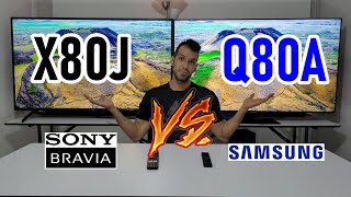 Sony X80J vs Samsung Q80A Triluminos Pro vs QLED  Smart TVs 4K HDR [upl. by Airotkiv]