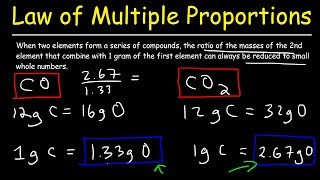 Law of Multiple Proportions Practice Problems Chemistry Examples Fundamental Chemical Laws [upl. by Craggie]