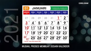 Cara membuat kalender 2021 di CorelDRAW [upl. by Allard]