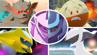 Pokémon Legends Arceus  All Bosses  Cutscenes [upl. by Nosmoht99]