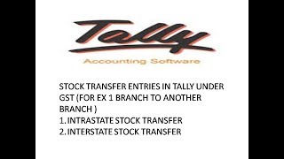 STOCK TRANSFER ENTRY IN TALLY FOR GST  INTRASTATEINTERSTATE STOCK TRANSFER ENTRY [upl. by Ailemac337]