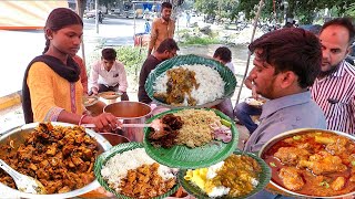 Cheapest RoadSide Unlimited Meals  Indian Street Food  Meals Vegmeals NonVegMeals [upl. by Plate]