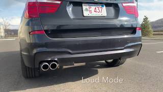 BMW X3 Valvetronic Designs Exhaust Demonstration [upl. by Anoirb]