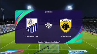 PAS Lamia vs AEK Athens  PES 21 Superleague Gracce Live Gameplay [upl. by Viole]