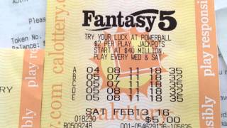 California Lottery Fantasy 5 Jackpot Winning Ticket [upl. by Affay299]