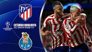 Atlético Madrid vs Porto Extended Highlights  UCL Group Stage MD 1  CBS Sports Golazo [upl. by Hokanson]