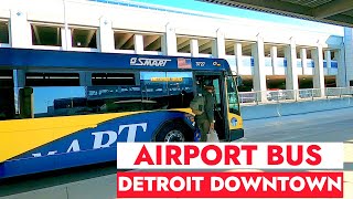 Airport Bus Ride 261 from Detroit Downtown  DTW  Detroit Michigan [upl. by Derward600]