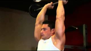 Standin overhead barbell triceps extension [upl. by Anelrihs141]