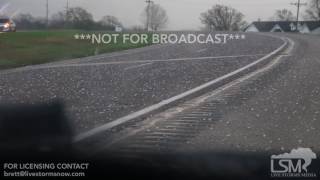 032617  Ada OK  Giant hail smashing storm chasers and funnel over Ada OK [upl. by Earla351]