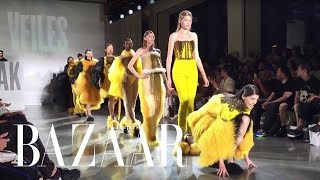 Watch How Gracefully These Models Fall  Harpers BAZAAR [upl. by Korwin202]