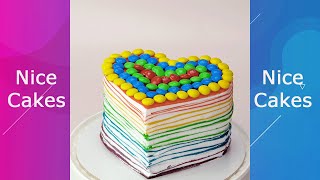 Rainbow Crepe HEART Cake [upl. by Jarvis]