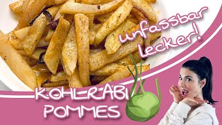 Der absolute Kick Rezept für selbstgemachte KohlrabiPommes [upl. by Analeh]