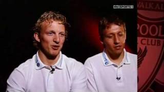 Soccer AM Team matesDirk Kuyt and Lucas Leiva [upl. by Eciryt]