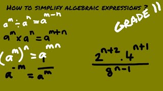 Grade 11 Exponents and Surds How to simplify exponential expressions Basics [upl. by Allesiram]