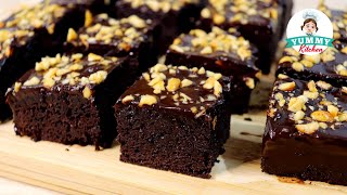 Fudgy Chocolate Brownies with Rich Chocolate Ganache Topping [upl. by Airlee444]