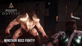 Minotaur BOSS FIGHT   Assasins Creed Odyssey [upl. by Yatnohs]