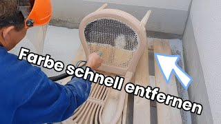 Wiener Stuhlgeflecht reinigen mit Sandstrahlen Farbe entfernen [upl. by Mechelle]