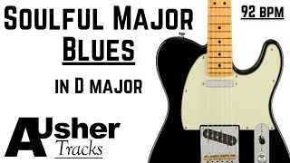 Soulful Major Blues Guitar Backing Track Jam in D major [upl. by Alacim]