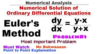 5 Eulers Method  Concept amp Problem1  Numerical Solution of Ordinary Differential Equations [upl. by Mannos119]