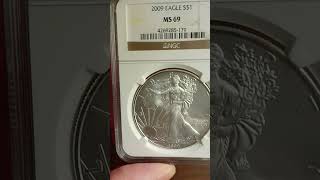 A Couple Silver Eagles in MS 69 subscribe silverprice coin silverstacking preciousmetals [upl. by Adraynek]