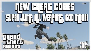 NEW GTA 5 Cheats  God mode Super Jump All Weapons  More [upl. by Aruam369]